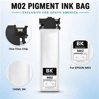 Черный мешок с пигментными чернилами для Epson M02 100ml, сменный пакет с чипом